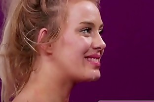 Massaged beauty covered in in layers of cum