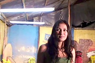 Hot latin waitress fucking her customer