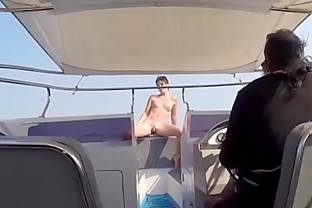Getting fucked on a boat and cumwalking in front of the captain