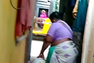 Local aunty washing cloths
