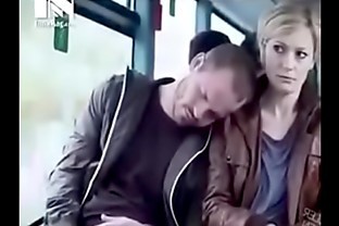 Horny girl in bus.