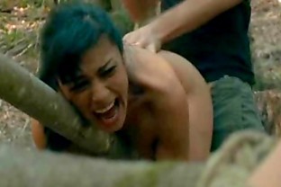 Business women grabbed and tied up in the woods to be fucked and dominated