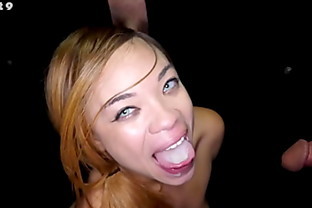 GloryHole Secrets  Exotic Dark Skin Blue Eyed Babe Swallows 10 CumShots