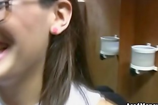 Latina coed fucks at library for cash