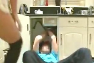 6651309 a young 19 yo neighbor tempts plumbing in the kitchen