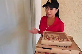 Jay Romero and Rion King wants some pizza and Ember Snow delivered it fresh and hot with an extra threesome service. 7 min