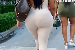 See-through leggings visible thong booty 6 2 min