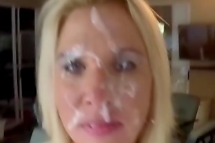 Hot Blonde MILF Gets Covered In Cum POV