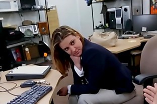 Foxy business woman nailed by pawn guy at the pawnshop