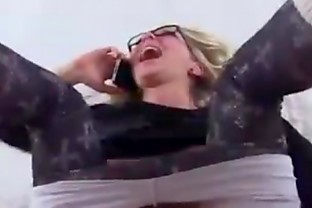 Insatiable son fucked mom talking on the phone