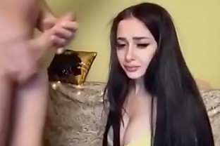Russian webcam slut deepthroats big cock