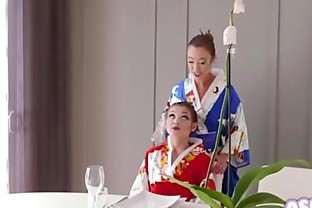 Lesbian Geisha Teen Massaged (Alex de la Flor - Christy Love):