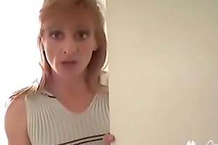 Mature MILF Sucks Off A Cock On Her Knees