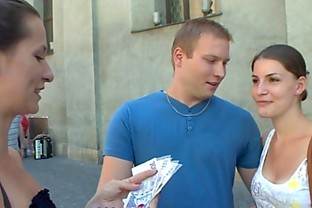 CZECH COUPLES Young Couple Takes Money for Public Foursome