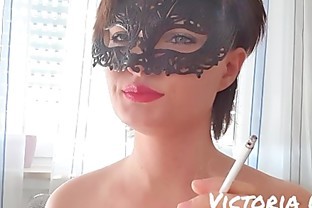Victoria Wet smokes a cigarette - fetish