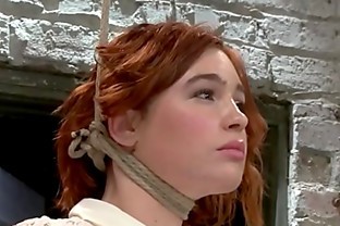 Tied slut is made sitting on vibrator
