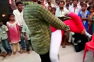 Indian girl hot recording dance at village