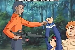 Tight hairy pussy in hentai sex video