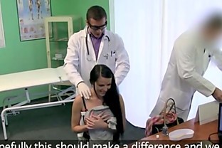 Brunette babe gets her doctor fucked in fake hospital