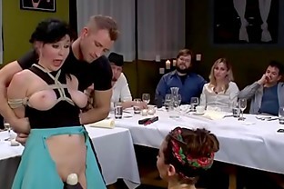 Covered in food slave public banged