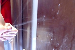 Playing hard with my nipples, sucking my tits, spraying milk all around