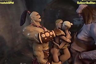 3D Monster Animation Goro and Cyclop fucking Sonya and Cassie Cage