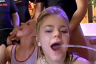 Blonde piss soaked skanks