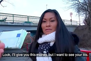 Public Agent Hot Thai beauty fucked hard in horny gas station toilet fuck