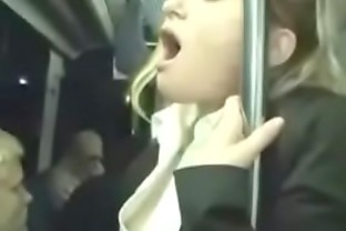 Cute girl fingered in public bus