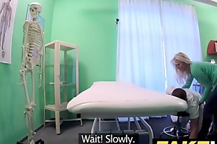 Fake Hospital Big tits horny Milf chiropractor fucks doctor after massage