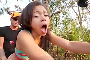 Bdsm ebony bang in forest