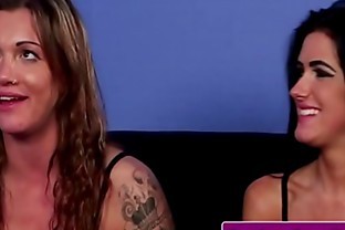 Bigtitted british babes suck in trio for cum