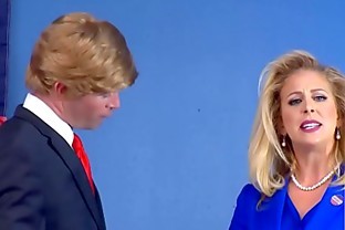 Donald Drumpf fucks Hillary Clayton during a debate