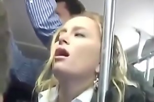 Hot Blonde Groped on a Bus