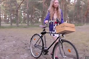 areana fox back riding her bike nude masturbating in the forest