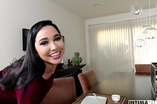 Curvy brunette Karlee Grey serves the dessert - itsPOV