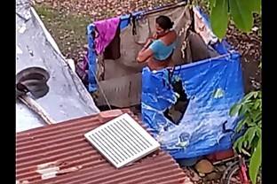 Desi bhabi outdoor bath