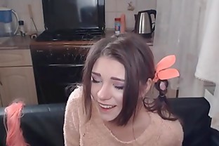 I caress my breasts and play with a dildo