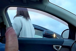 Handjob in car