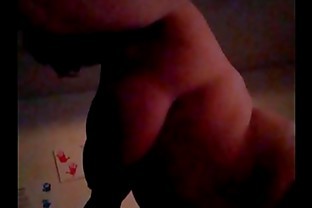 Whore wife Liz riding cock with her huge tits hanging.