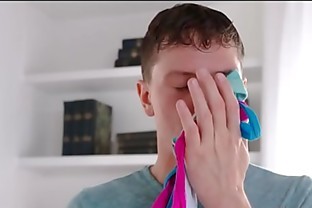 Pervert BROTHER sniffs SISTER's lacy panty