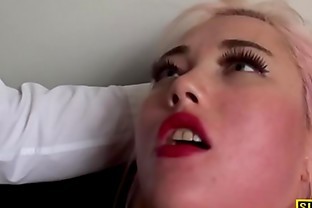 Choked brit skank playing with herself