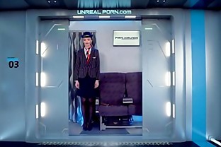 Fucking Stewardess in Airplane