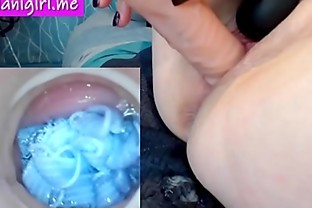 Panty Stuffing with pussy camdildo