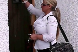 Big tits woman in uniform