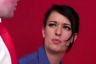 Clothed brit teacher tugs
