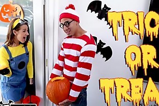 BANGBROS - Trick Or Treat, Smell Evelin Stone's Feet. Bruno Gives Her Something Good To Eat.