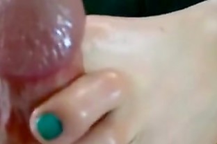 Lix Vixen Talented Single Foot Toejob Cum Footjob GreenToes Close-up 7min