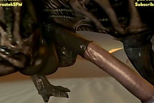 Samus Aran on a strange Alien Planet being fucked by Xenomorphs hardcore 3D Animation