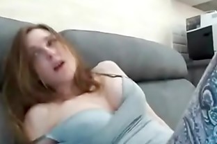 Horny Camgirl, Natural Boobs Cummig -